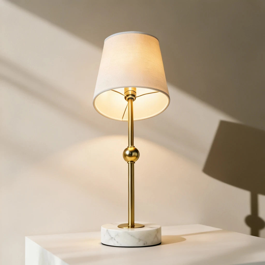 Portable marble-based table lamp demonstrating the detachable magnetic light module, ideal as a flexible lighting tool for outdoor dining or bedside reading.