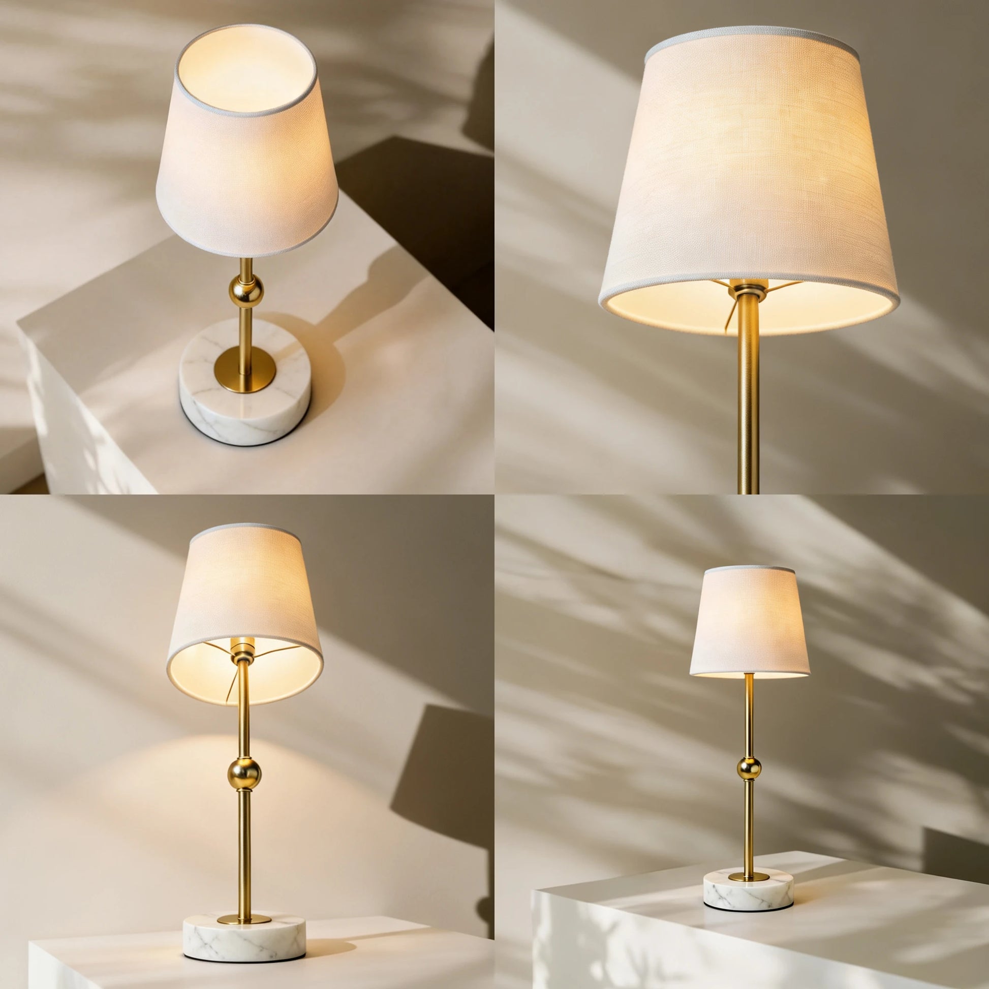 Detachable magnetic light module from the marble base, demonstrating the versatile and portable lighting functionality of this architectural piece.