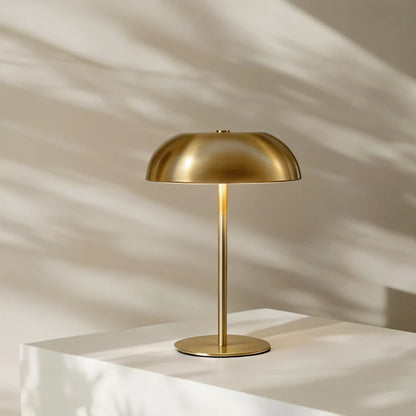 Three-color temperature options—3000K, 4500K, and 6000K—demonstrated in an interior setting, objectively adapting the ambient glow of the cordless brass lamp.