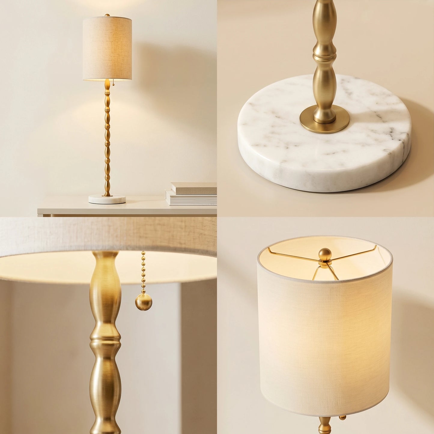 Noor Solid Marble Buffet Lamp (Pair)