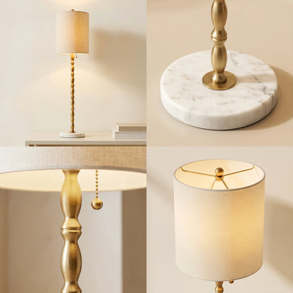 Noor Solid Marble Buffet Lamp (Pair)